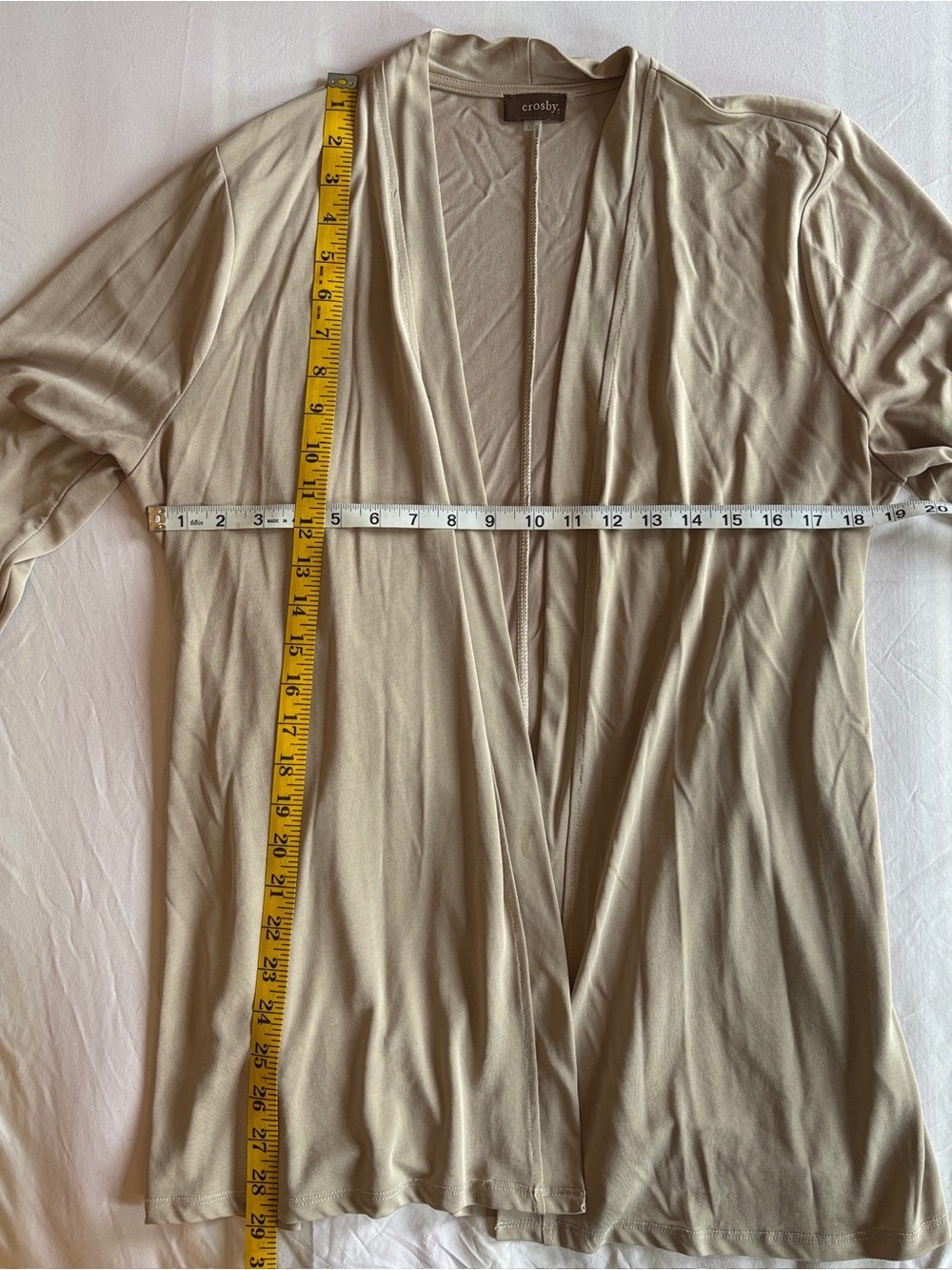 crosby. Neutral Beige Tee with Branded Neck Tag